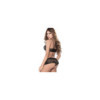 Ensemble lingerie noir top bustier et shorty dentelle 
